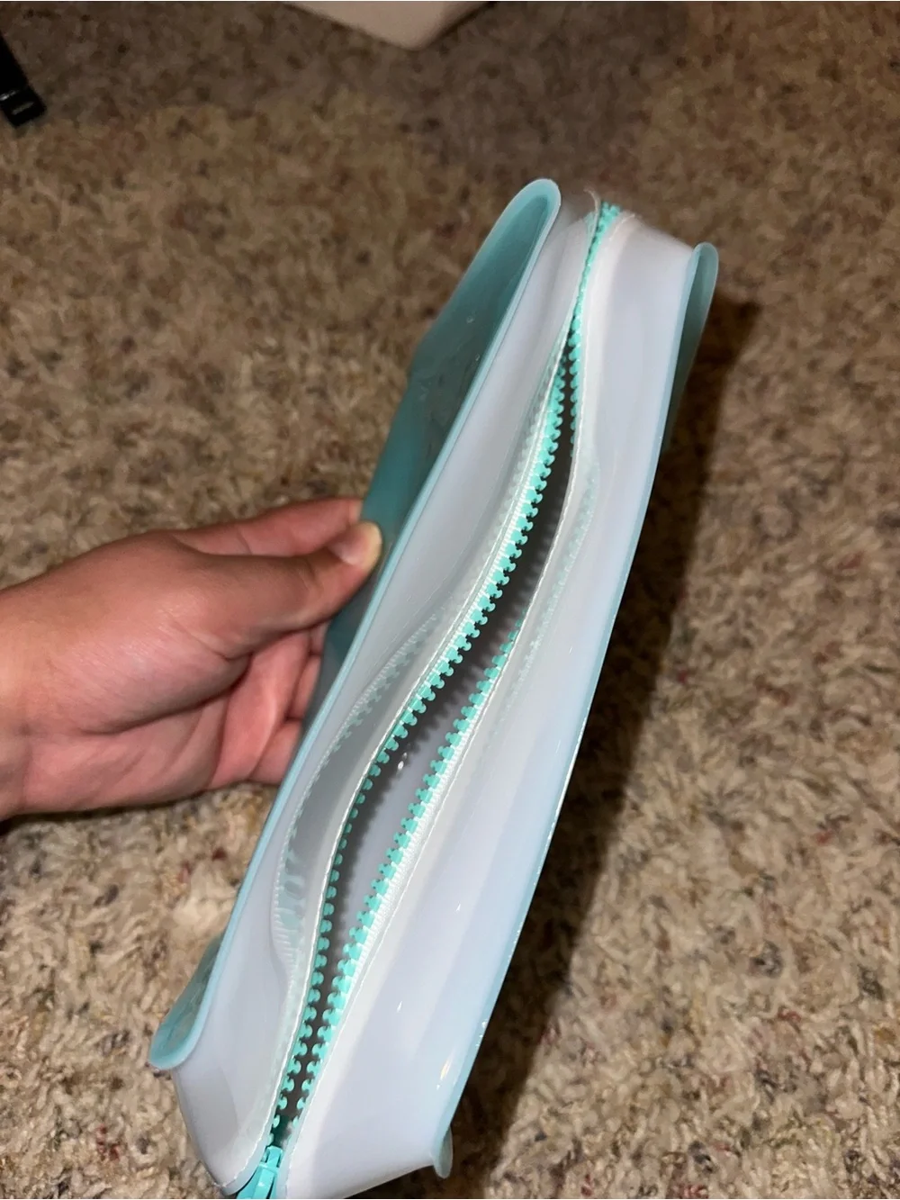 Turquoise Silicone Tablet Sleeve with Zipper Closure